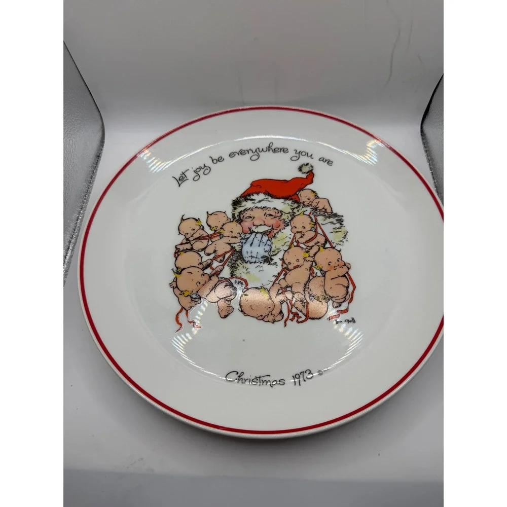 Kewpie Christmas 1973 Commemorative Edition Plate Rose O'Neill Santa 10.5 Inch